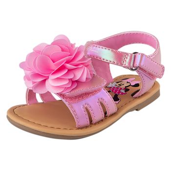 Sandalias con diseño de Minnie y flores para niña pequeña