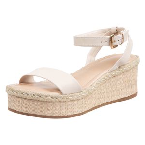 Sandalias tobilleras con tacón tipo cuña para mujer