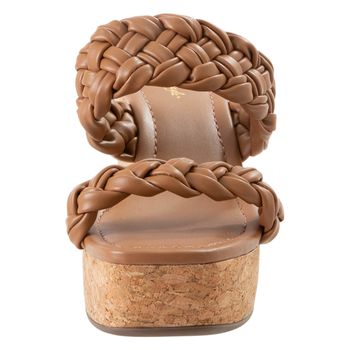 Sandalias con diseño de trenza y taco tipo cuña para mujer