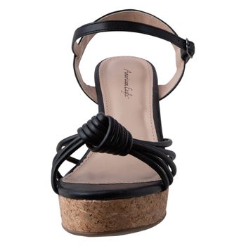 Sandalias con nudos y taco tipo cuña para mujer