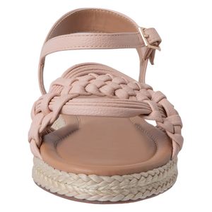 Sandalias planas con diseño de trenza para mujer