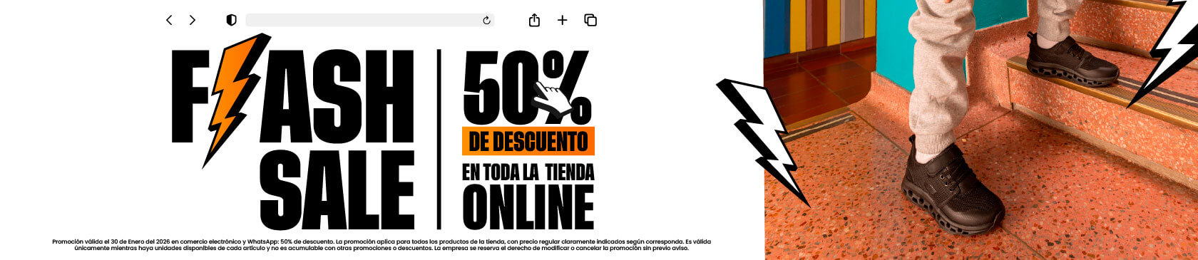 FLASH SALE 50% EN TODA LA TIENDA